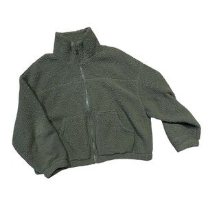 Old Navy Green Sherpa Jacket, Size Small